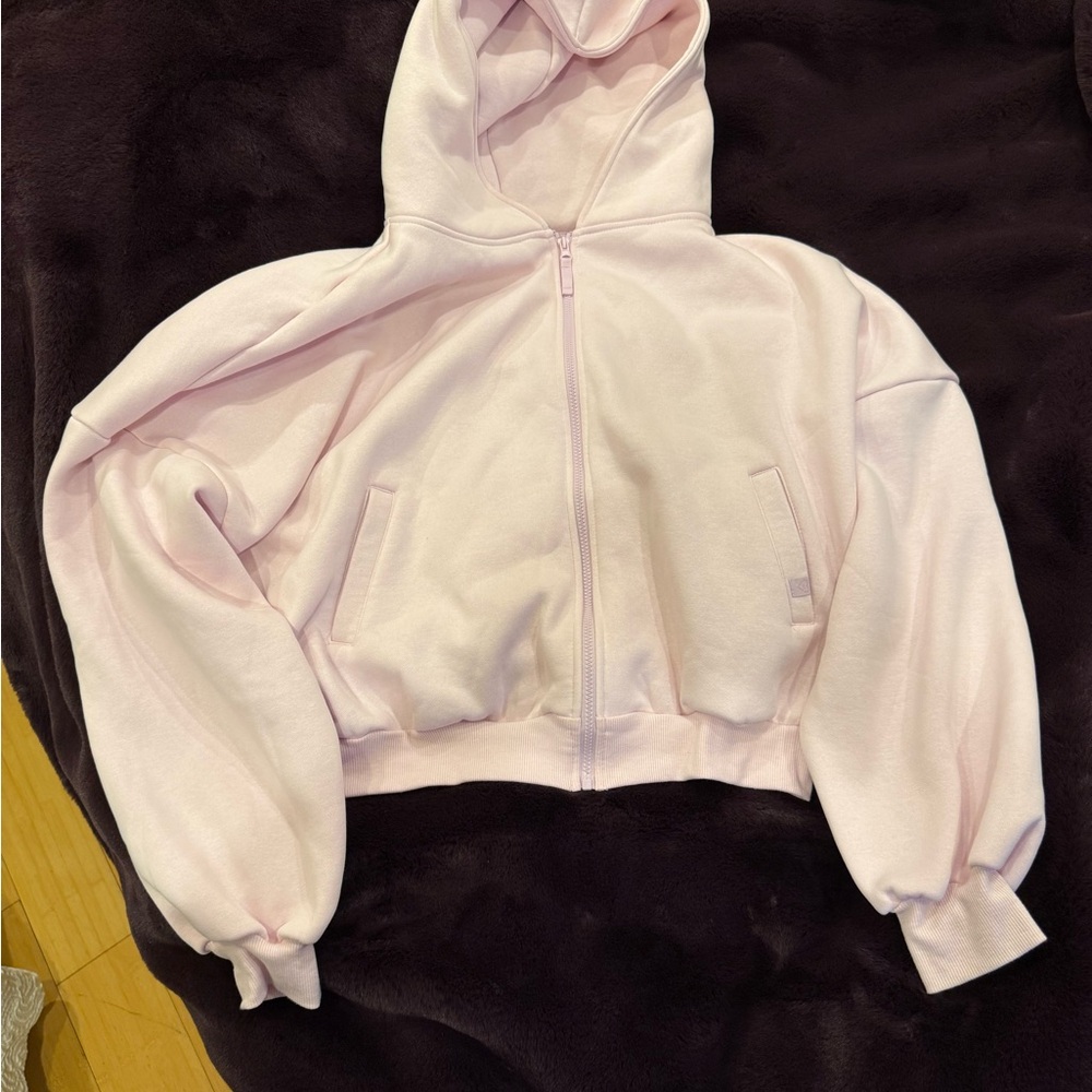 Blogilates Light Pink Cropped Hoodie